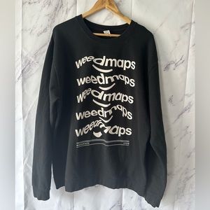 WEEDMAPS LOGO PRINT SWEATSHIRT BLACK/WHITE XL